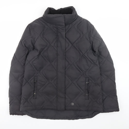 Next Womens Black Quilted Mid-Length Jacket Size 12