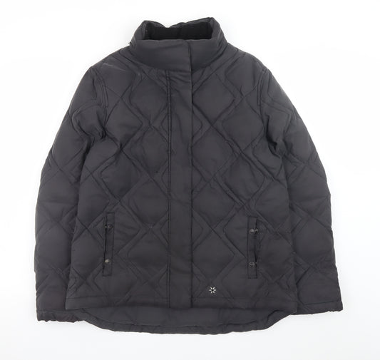 Next Womens Black Quilted Mid-Length Jacket Size 12