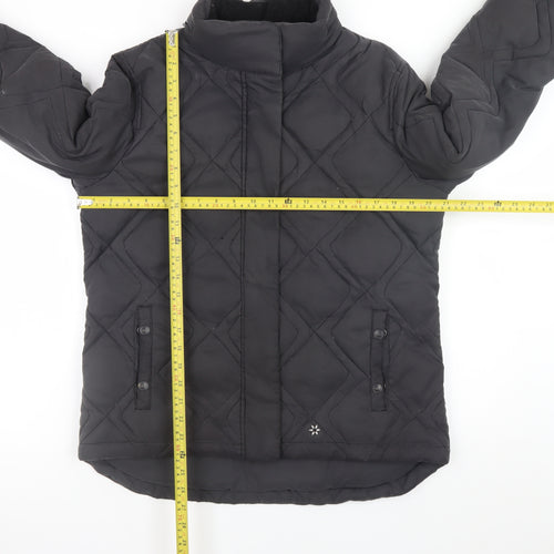 Next Womens Black Quilted Mid-Length Jacket Size 12