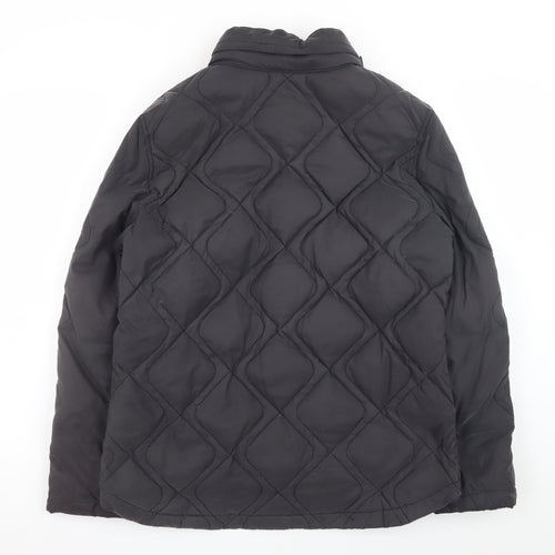 Next Womens Black Quilted Mid-Length Jacket Size 12