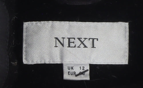 Next Womens Black Quilted Mid-Length Jacket Size 12