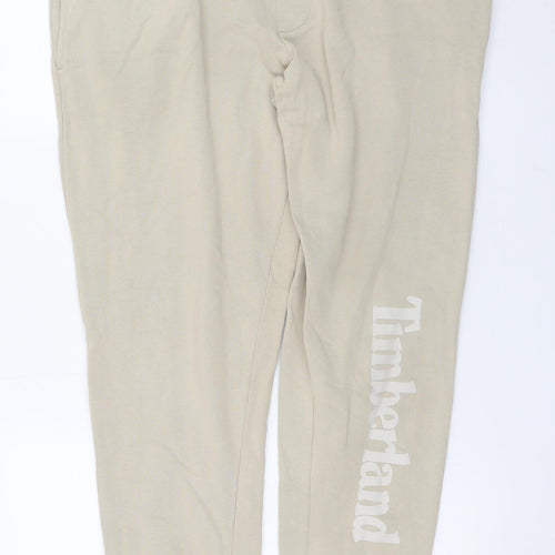 Timberland Men Beige Jogger Trousers L Regular Fit