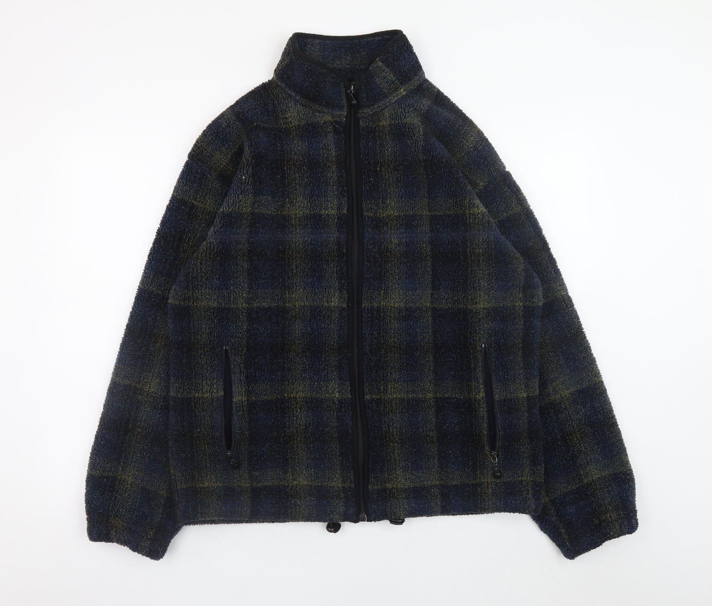 Marks and Spencer Men's Blue Check Fleece Jacket Size S