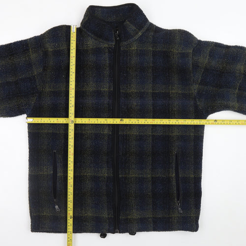 Marks and Spencer Men's Blue Check Fleece Jacket Size S