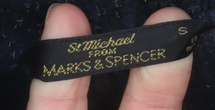 Marks and Spencer Men's Blue Check Fleece Jacket Size S