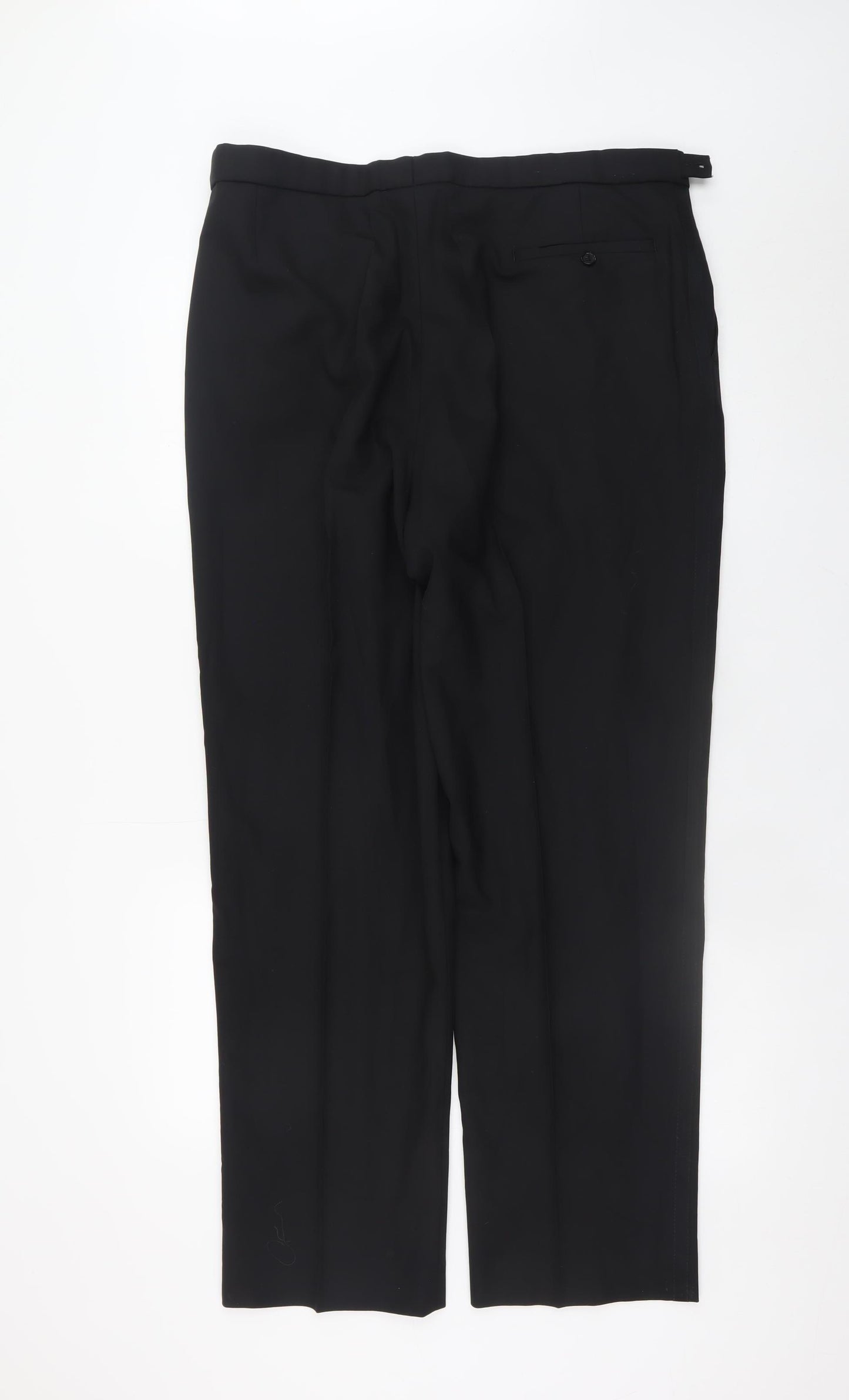 Marks & Spencer Men’s Black Pleated Dress Pants 36W 31L Wool Blend