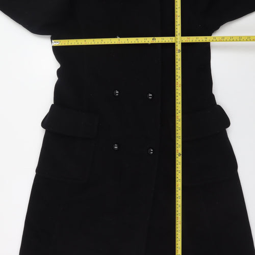 Windsmoor Women's Black Wool Cashmere Long Overcoat Size 10