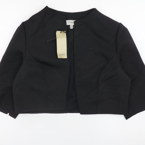 Coast Women Black Formal Cropped Open Jacket UK 16