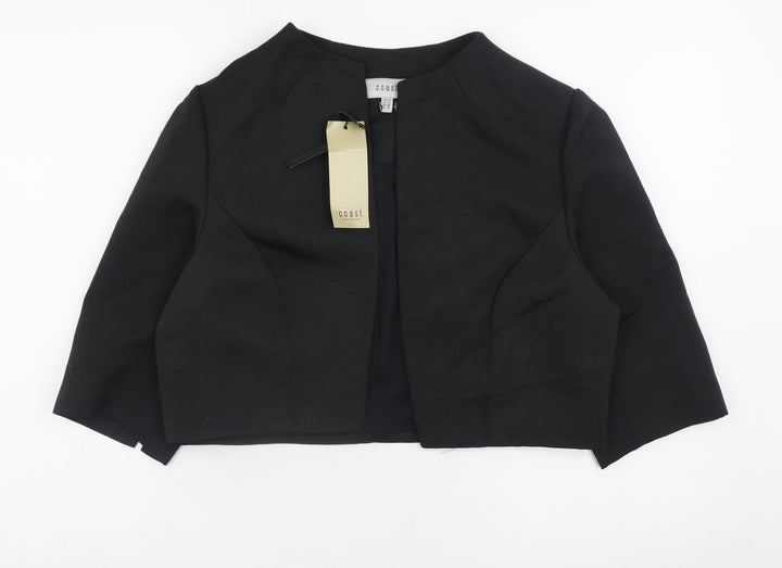 Coast Women Black Formal Cropped Open Jacket UK 16