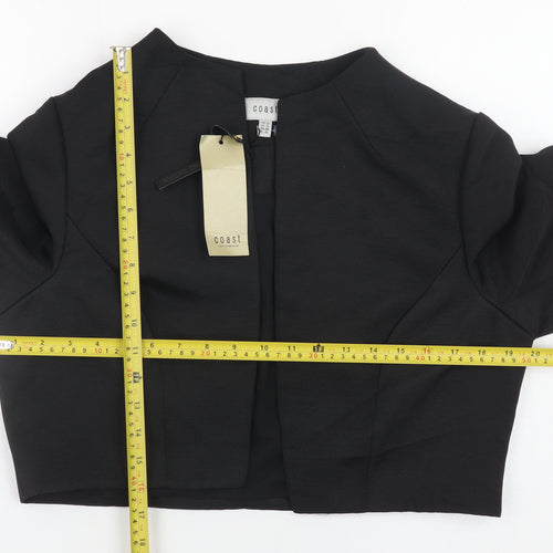 Coast Women Black Formal Cropped Open Jacket UK 16