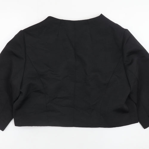 Coast Women Black Formal Cropped Open Jacket UK 16