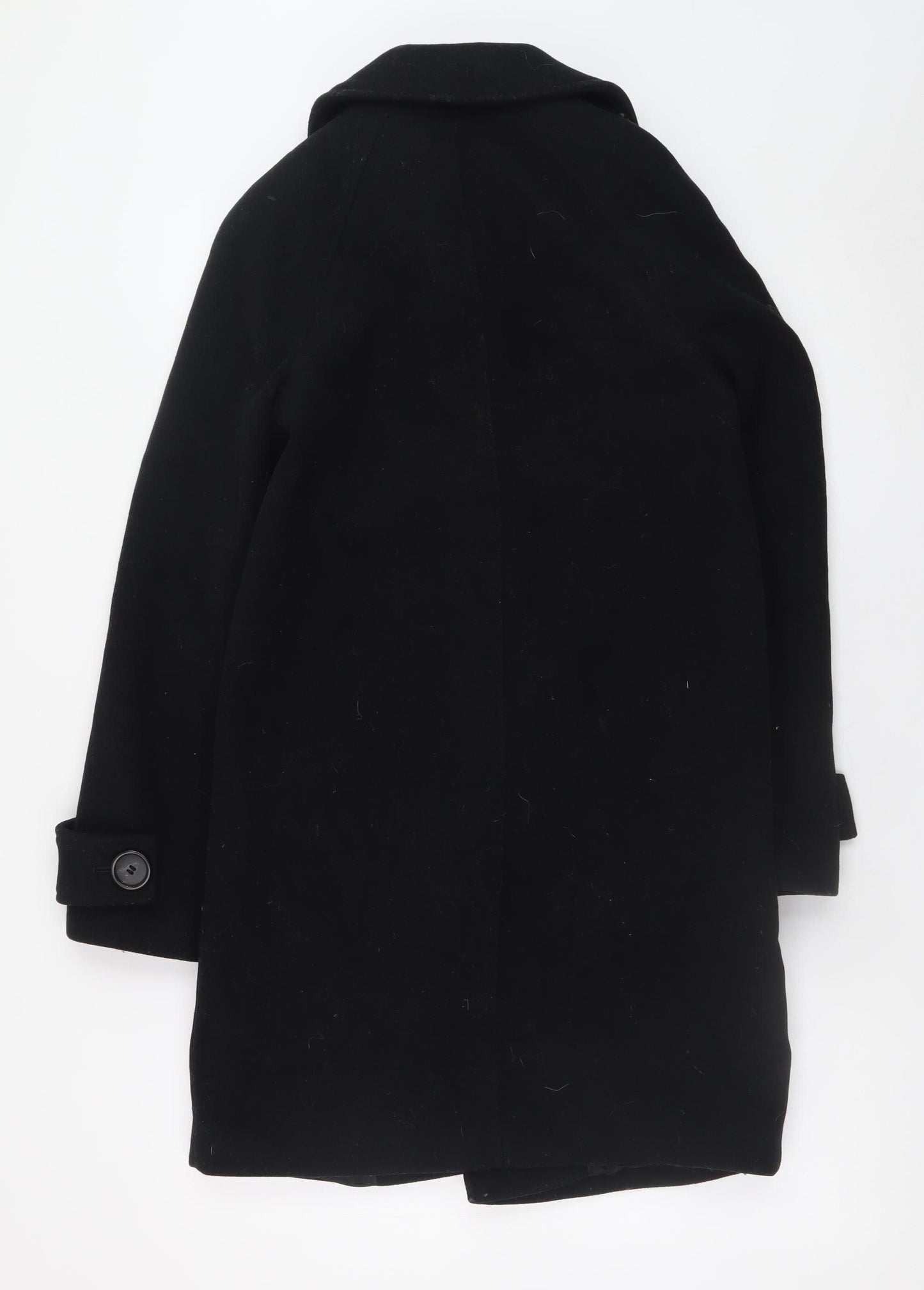 Marks and Spencer Women's Black Wool Blend Mid-Length Overcoat Size 6