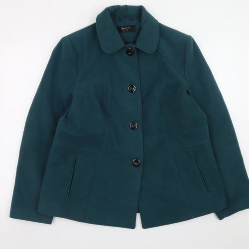 BHS Womens Teal Green Size 16 Lined Button Jacket Classic Style