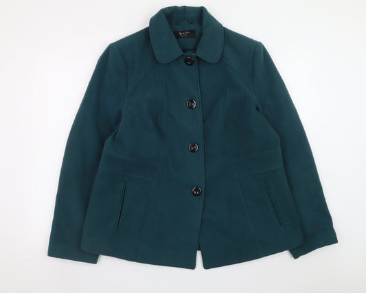 BHS Womens Teal Green Size 16 Lined Button Jacket Classic Style