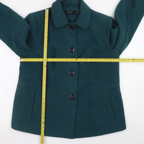 BHS Womens Teal Green Size 16 Lined Button Jacket Classic Style