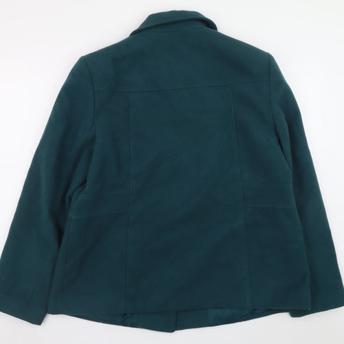 BHS Womens Teal Green Size 16 Lined Button Jacket Classic Style