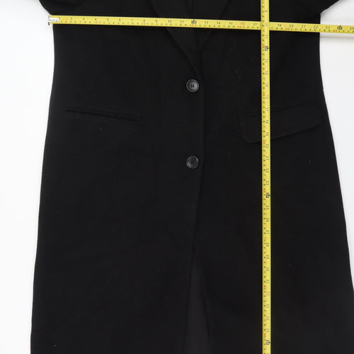 Marks and Spencer Women's Black Long Overcoat Size 16 Classic Style