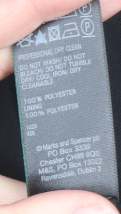 Marks and Spencer Women's Black Long Overcoat Size 16 Classic Style