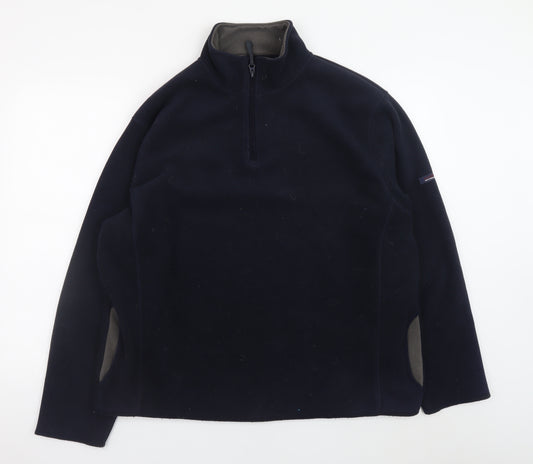 Debenhams Men's Blue Fleece 1/2 Zip Pullover Sweatshirt Size L