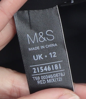 Marks and Spencer Women Red Tweed Zip Jacket Size 12