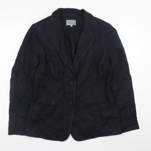 Marks and Spencer Per Una Women's Blue Linen Blazer Size 12