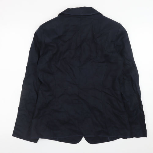 Marks and Spencer Per Una Women's Blue Linen Blazer Size 12