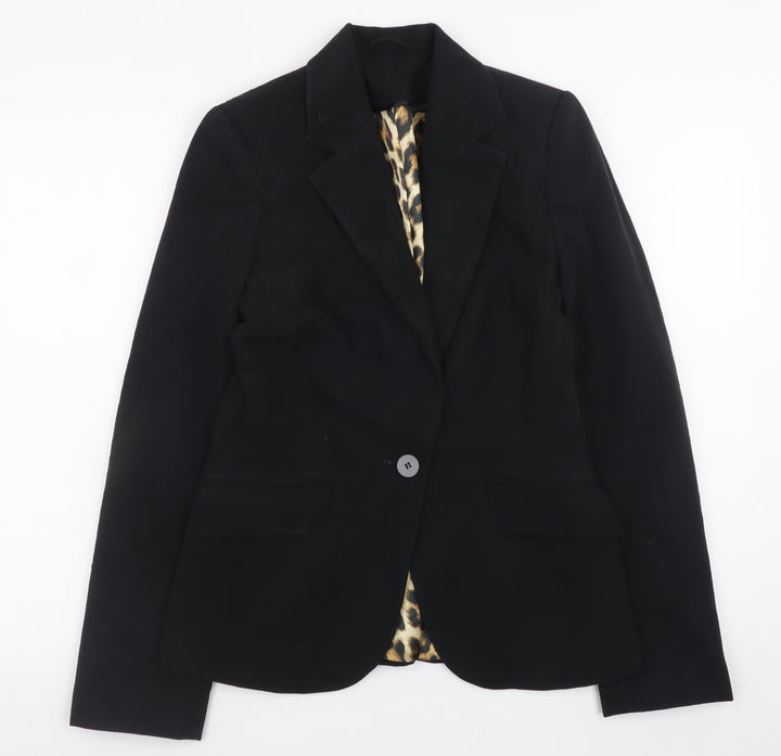 Dorothy Perkins Women’s Black Blazer Size 10 Regular Fit Lined Work Jacket