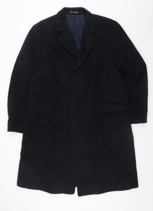 Maculette Men's Black Wool Cashmere Long Overcoat XL