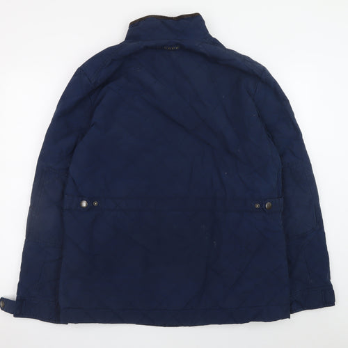 Crew Clothing Co. Men's Blue Quilted Mid-Length Jacket L