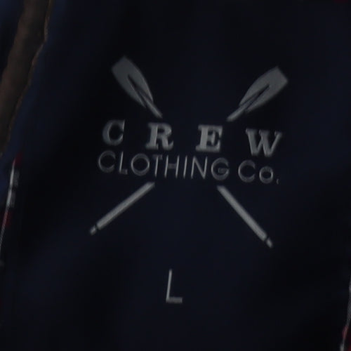 Crew Clothing Co. Men's Blue Quilted Mid-Length Jacket L