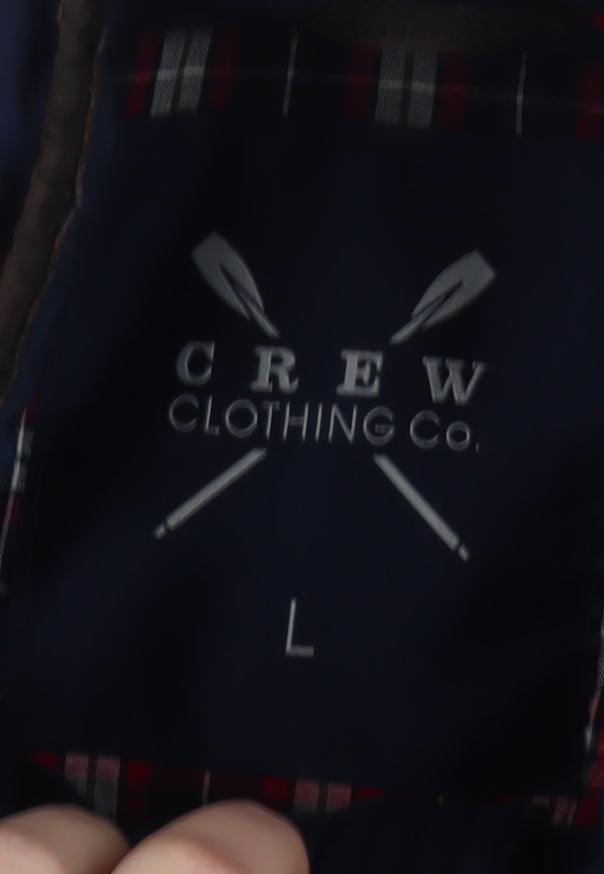 Crew Clothing Co. Men's Blue Quilted Mid-Length Jacket L