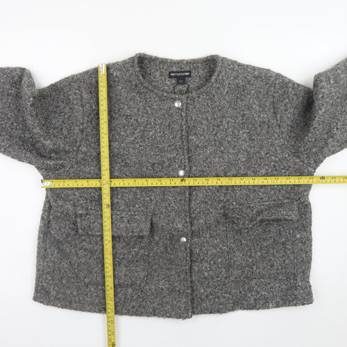 PrettyLittleThing Women Grey Basic Jacket M Lined Button Front