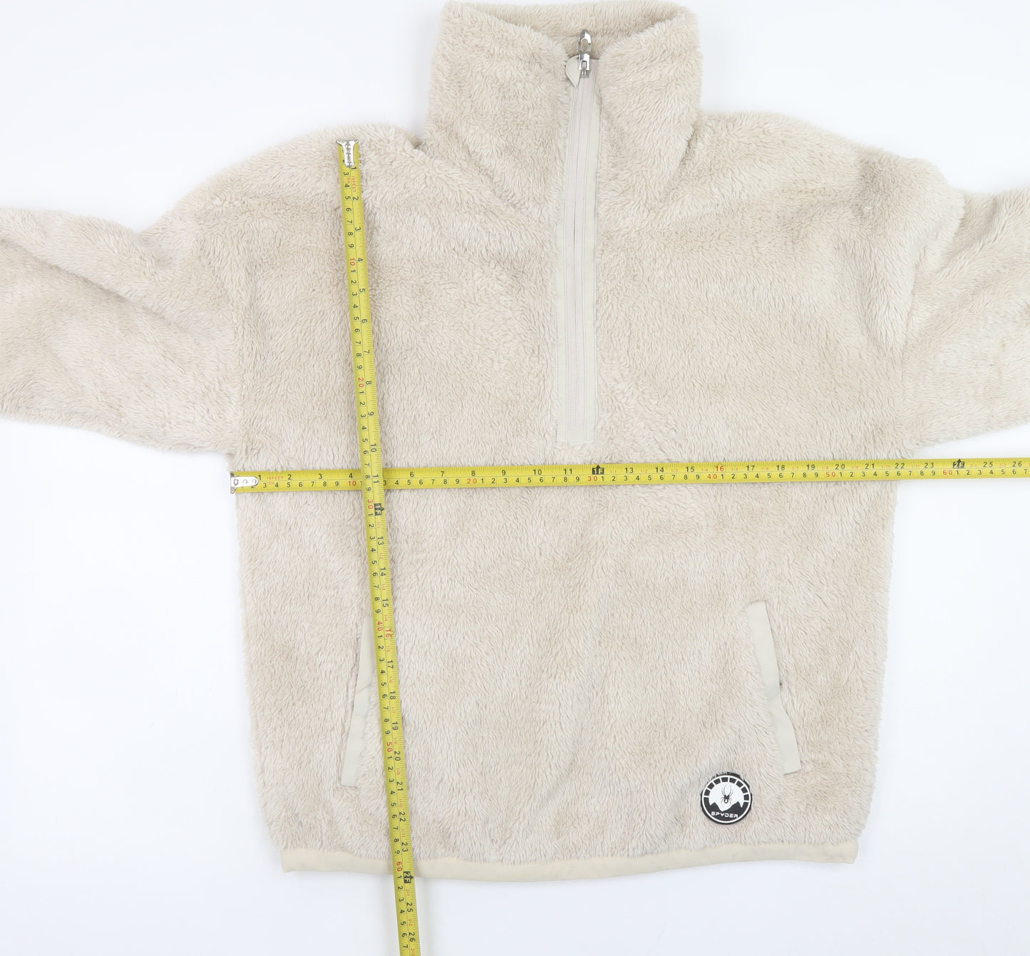 Spyder Womens Beige 1/2 Zip Fleece Pullover Sweatshirt Size M