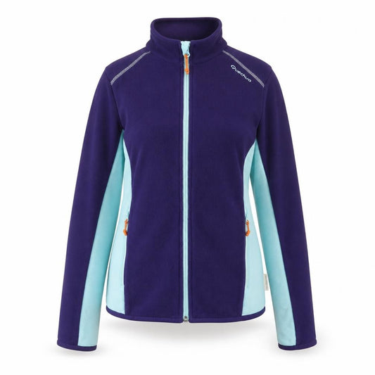 Front view of Quechua Teens Purple Blue Fleece Full Zip Jacket, size 14