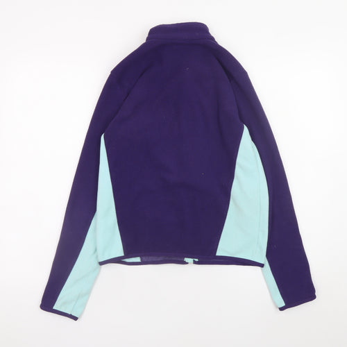 Quechua Teens Purple Blue Fleece Full Zip Jacket Size 14