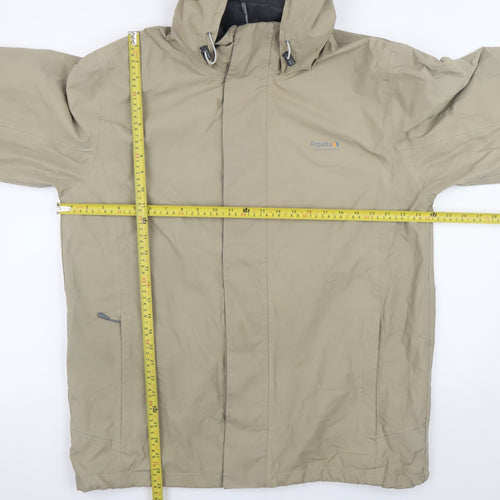 Regatta Men’s Beige L Waterproof Hooded Rain Coat Jacket