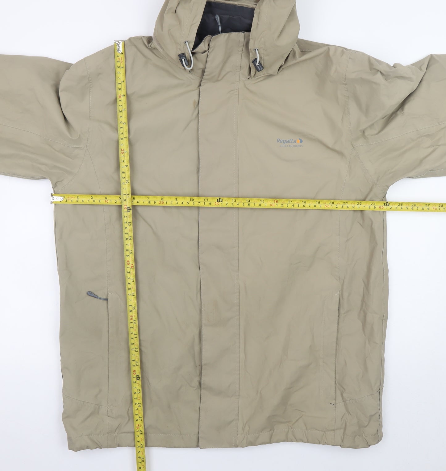 Regatta Men’s Beige L Waterproof Hooded Rain Coat Jacket
