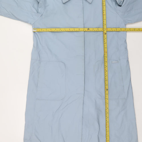 Ted Baker Women Blue Long Trench Coat Size 14 Cotton Blend