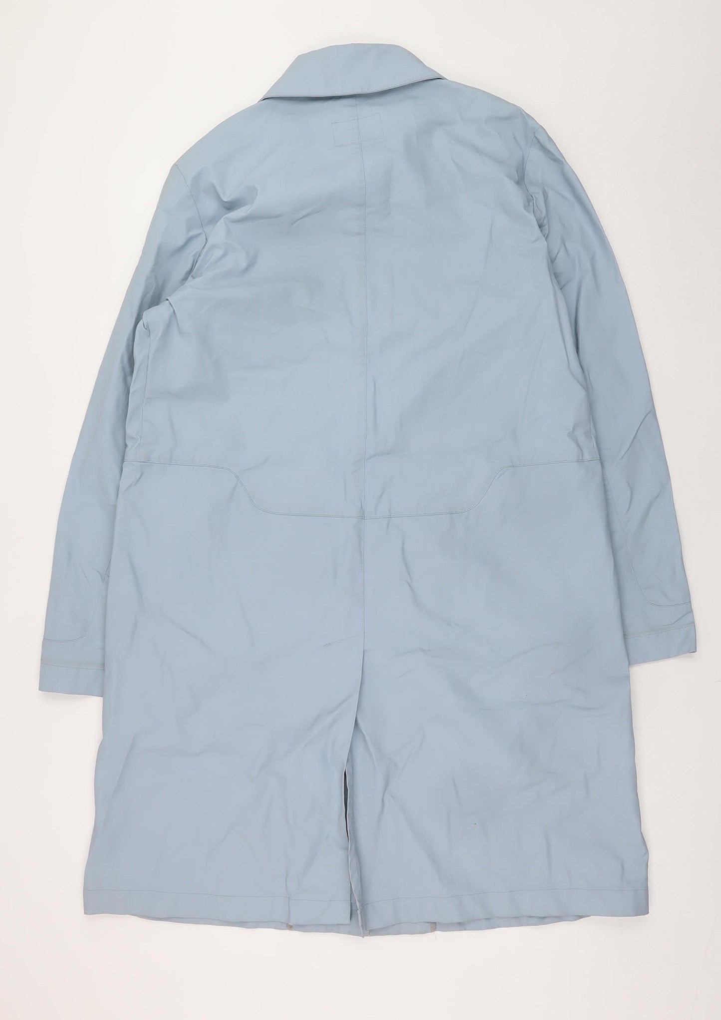 Ted Baker Women Blue Long Trench Coat Size 14 Cotton Blend