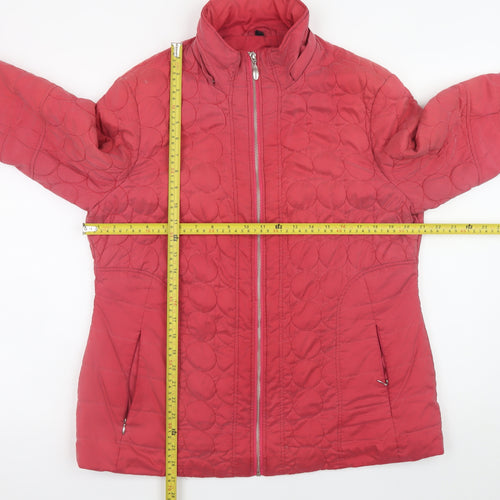 Four Seasons Women's Red Quilted Jacket L Lightweight Mid-Length