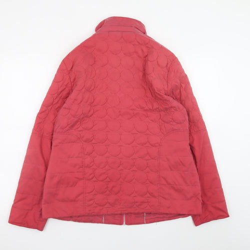 Four Seasons Women's Red Quilted Jacket L Lightweight Mid-Length