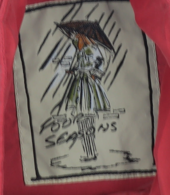 Four Seasons Women's Red Quilted Jacket L Lightweight Mid-Length