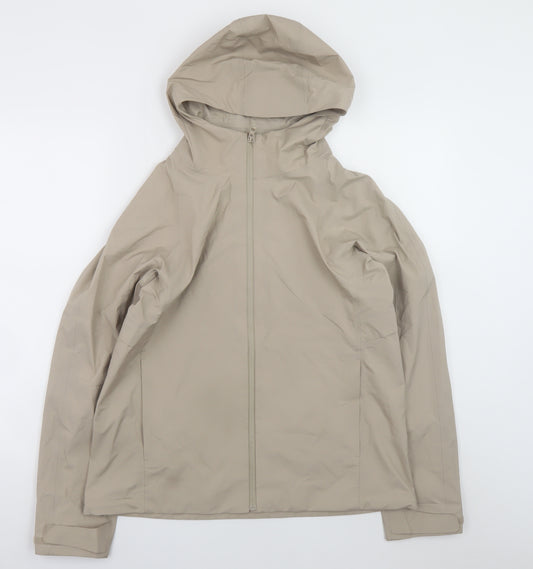Uniqlo Men's Beige Softshell Hooded Windbreaker Jacket M