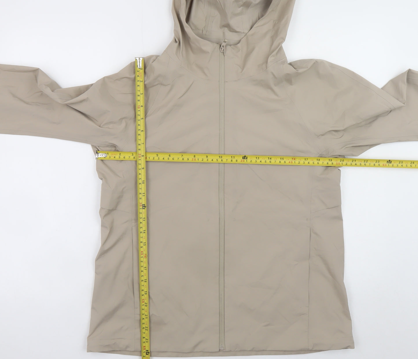 Uniqlo Men's Beige Softshell Hooded Windbreaker Jacket M
