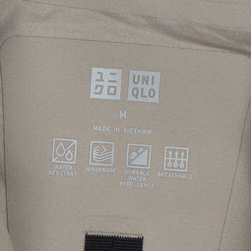 Uniqlo Men's Beige Softshell Hooded Windbreaker Jacket M