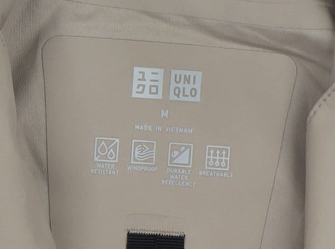 Uniqlo Men's Beige Softshell Hooded Windbreaker Jacket M