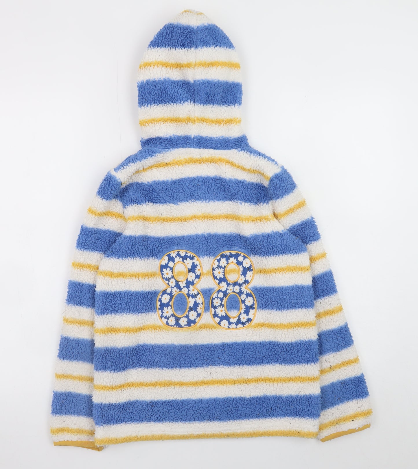 FatFace Girls Blue Striped Full Zip Hooded Fleece Jacket 9-10 Years
