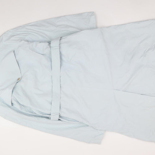 Four Seasons Womens Blue XL Long Trench Coat Belted Waterproof Classic