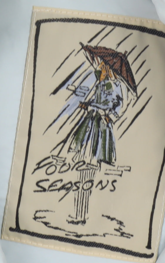 Four Seasons Womens Blue XL Long Trench Coat Belted Waterproof Classic