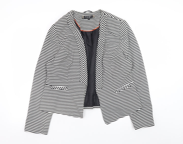 Principles by Ben de Lisi Women's Black White Striped Blazer Size 18
